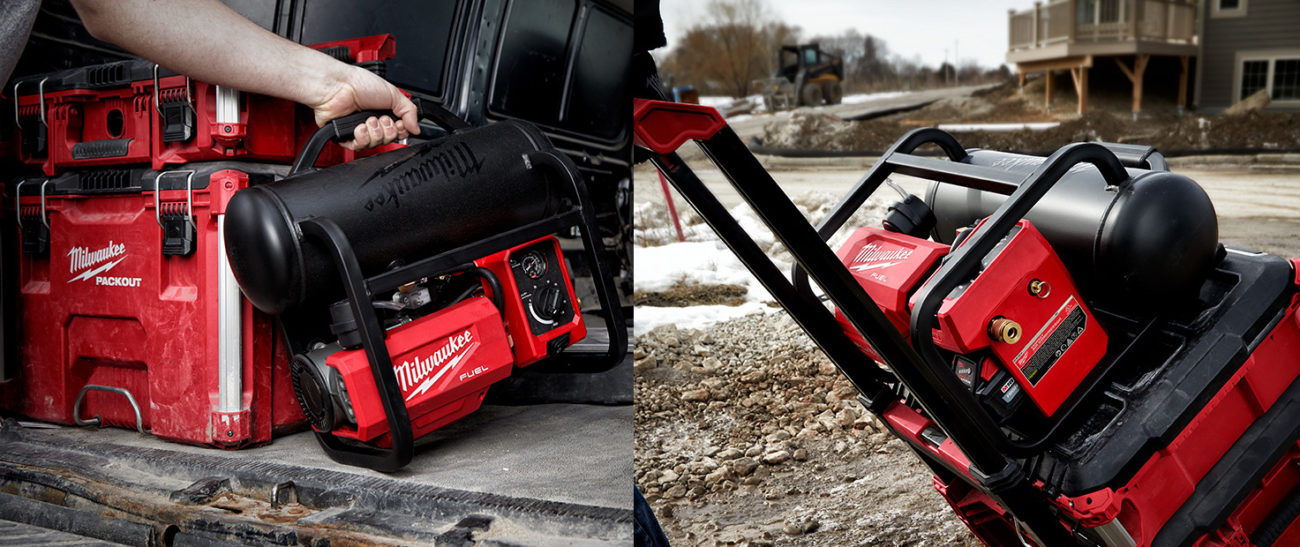 Milwaukee M18 FUEL 2 Gallon Compressor (Bare Tool) with PACKOUT Rolling  Tool Box & PACKOUT Tool Box