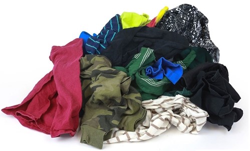 Reclaimed Colored T-Shirt Grade Wiping Cloths
