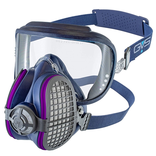 The GVS Elipse Integra P100 NIOSH Respirator w/ Replaceable Filters comes with anti-fog goggles attached for added protection.