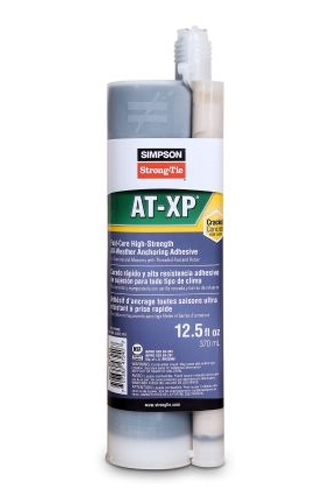 The Simpson AT-XP Fast Drying Acrylic Adhesive comes as a two-component anchoring adhesive for use in warm, cold, and below freezing temperatures. 