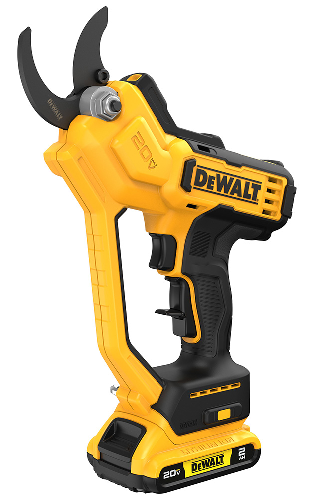 The 20V MAX Pruner (DCPR320) joins the 250+ products in the DEWALT 20V MAX System and requires 16X less effort on average to make cuts than a manual pruner. 