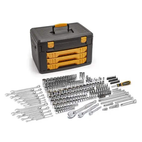 Gearwrench 243 Pc. 6 Point Mechanics Tool Set in 3 Drawer Storage Box (80966)